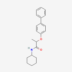 molecular formula C21H25NO2 B4179045 2-(4-biphenylyloxy)-N-cyclohexylpropanamide 