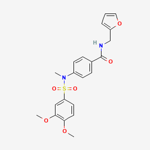 molecular formula C21H22N2O6S B4179057 4-[[(3,4-dimethoxyphenyl)sulfonyl](methyl)amino]-N-(2-furylmethyl)benzamide 