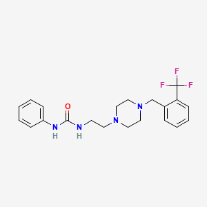 molecular formula C21H25F3N4O B4179064 N-phenyl-N'-(2-{4-[2-(trifluoromethyl)benzyl]-1-piperazinyl}ethyl)urea 