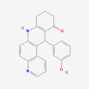 molecular formula C22H18N2O2 B4179074 12-(3-hydroxyphenyl)-8,9,10,12-tetrahydrobenzo[b]-4,7-phenanthrolin-11(7H)-one 