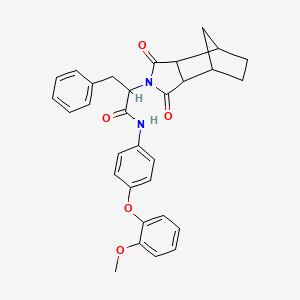 2-(3,5-dioxo-4-azatricyclo[5.2.1.0~2,6~]dec-4-yl)-N-[4-(2-methoxyphenoxy)phenyl]-3-phenylpropanamide