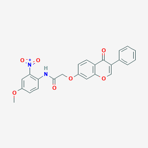 molecular formula C24H18N2O7 B4179084 N-(4-methoxy-2-nitrophenyl)-2-[(4-oxo-3-phenyl-4H-chromen-7-yl)oxy]acetamide 