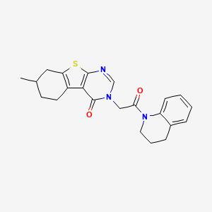 molecular formula C22H23N3O2S B4179099 3-[2-(3,4-dihydro-1(2H)-quinolinyl)-2-oxoethyl]-7-methyl-5,6,7,8-tetrahydro[1]benzothieno[2,3-d]pyrimidin-4(3H)-one 