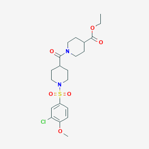 molecular formula C21H29ClN2O6S B4179102 ethyl 1-({1-[(3-chloro-4-methoxyphenyl)sulfonyl]-4-piperidinyl}carbonyl)-4-piperidinecarboxylate 