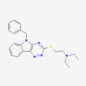 molecular formula C22H25N5S B4179117 2-[(5-benzyl-5H-[1,2,4]triazino[5,6-b]indol-3-yl)thio]-N,N-diethylethanamine 