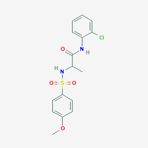 molecular formula C16H17ClN2O4S B4179119 N~1~-(2-chlorophenyl)-N~2~-[(4-methoxyphenyl)sulfonyl]alaninamide 