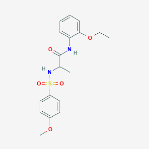 molecular formula C18H22N2O5S B4179124 N~1~-(2-ethoxyphenyl)-N~2~-[(4-methoxyphenyl)sulfonyl]alaninamide 