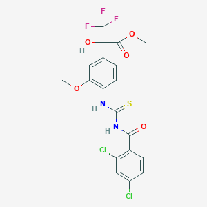 molecular formula C19H15Cl2F3N2O5S B4179131 methyl 2-[4-({[(2,4-dichlorobenzoyl)amino]carbonothioyl}amino)-3-methoxyphenyl]-3,3,3-trifluoro-2-hydroxypropanoate 
