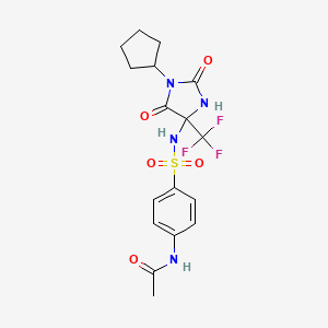 molecular formula C17H19F3N4O5S B4179132 N-[4-({[1-cyclopentyl-2,5-dioxo-4-(trifluoromethyl)-4-imidazolidinyl]amino}sulfonyl)phenyl]acetamide 