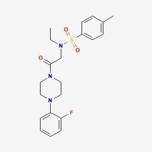 molecular formula C21H26FN3O3S B4179138 N-ethyl-N-{2-[4-(2-fluorophenyl)-1-piperazinyl]-2-oxoethyl}-4-methylbenzenesulfonamide 