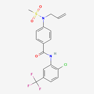 molecular formula C18H16ClF3N2O3S B4179147 4-[allyl(methylsulfonyl)amino]-N-[2-chloro-5-(trifluoromethyl)phenyl]benzamide 