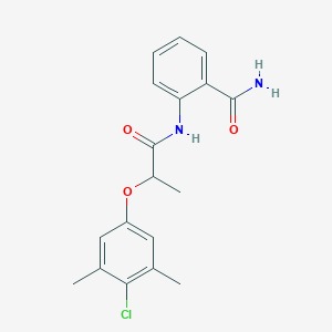 molecular formula C18H19ClN2O3 B4179159 2-{[2-(4-chloro-3,5-dimethylphenoxy)propanoyl]amino}benzamide 