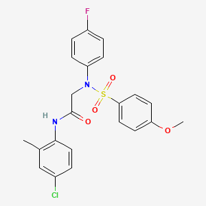 molecular formula C22H20ClFN2O4S B4179175 N~1~-(4-chloro-2-methylphenyl)-N~2~-(4-fluorophenyl)-N~2~-[(4-methoxyphenyl)sulfonyl]glycinamide 