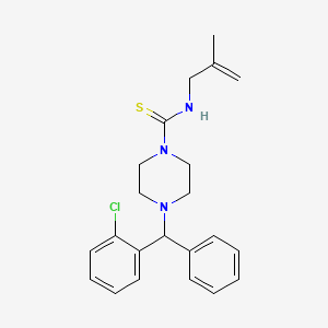 molecular formula C22H26ClN3S B4179176 4-[(2-chlorophenyl)(phenyl)methyl]-N-(2-methyl-2-propen-1-yl)-1-piperazinecarbothioamide 