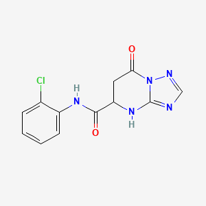molecular formula C12H10ClN5O2 B4179190 N-(2-chlorophenyl)-7-oxo-4,5,6,7-tetrahydro[1,2,4]triazolo[1,5-a]pyrimidine-5-carboxamide 