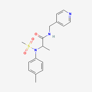molecular formula C17H21N3O3S B4179201 N~2~-(4-methylphenyl)-N~2~-(methylsulfonyl)-N~1~-(4-pyridinylmethyl)alaninamide 