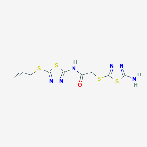 molecular formula C9H10N6OS4 B4179204 N-[5-(allylthio)-1,3,4-thiadiazol-2-yl]-2-[(5-amino-1,3,4-thiadiazol-2-yl)thio]acetamide 