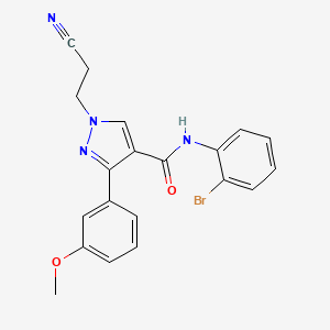 molecular formula C20H17BrN4O2 B4179210 N-(2-bromophenyl)-1-(2-cyanoethyl)-3-(3-methoxyphenyl)-1H-pyrazole-4-carboxamide 