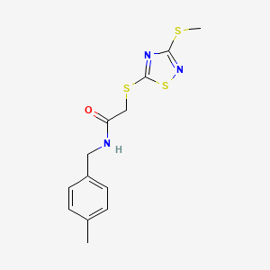 molecular formula C13H15N3OS3 B4179222 N-(4-methylbenzyl)-2-{[3-(methylthio)-1,2,4-thiadiazol-5-yl]thio}acetamide 