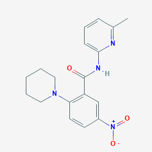 molecular formula C18H20N4O3 B4179225 N-(6-methyl-2-pyridinyl)-5-nitro-2-(1-piperidinyl)benzamide 