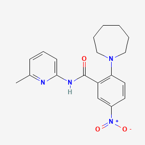 molecular formula C19H22N4O3 B4179228 2-(1-azepanyl)-N-(6-methyl-2-pyridinyl)-5-nitrobenzamide 