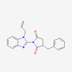 molecular formula C21H19N3O2 B4179240 1-(1-allyl-1H-benzimidazol-2-yl)-3-benzyl-2,5-pyrrolidinedione 