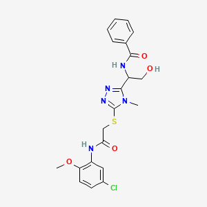 molecular formula C21H22ClN5O4S B4179270 N-{1-[5-({2-[(5-chloro-2-methoxyphenyl)amino]-2-oxoethyl}thio)-4-methyl-4H-1,2,4-triazol-3-yl]-2-hydroxyethyl}benzamide 