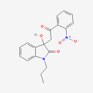 molecular formula C19H18N2O5 B4179284 3-hydroxy-3-[2-(2-nitrophenyl)-2-oxoethyl]-1-propyl-1,3-dihydro-2H-indol-2-one 
