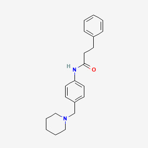 molecular formula C21H26N2O B4179286 3-phenyl-N-[4-(1-piperidinylmethyl)phenyl]propanamide 