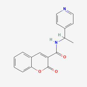 2-oxo-N-[1-(4-pyridinyl)ethyl]-2H-chromene-3-carboxamide