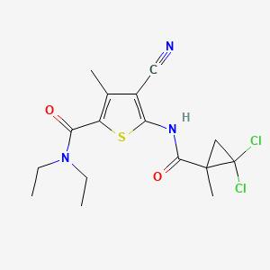 molecular formula C16H19Cl2N3O2S B4179297 4-cyano-5-{[(2,2-dichloro-1-methylcyclopropyl)carbonyl]amino}-N,N-diethyl-3-methyl-2-thiophenecarboxamide 