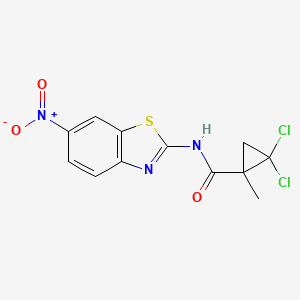 molecular formula C12H9Cl2N3O3S B4179357 2,2-dichloro-1-methyl-N-(6-nitro-1,3-benzothiazol-2-yl)cyclopropanecarboxamide 