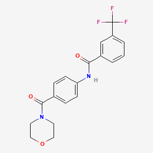 molecular formula C19H17F3N2O3 B4179359 N-[4-(4-morpholinylcarbonyl)phenyl]-3-(trifluoromethyl)benzamide 