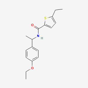molecular formula C17H21NO2S B4179365 N-[1-(4-ethoxyphenyl)ethyl]-5-ethyl-2-thiophenecarboxamide 