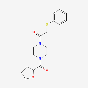 molecular formula C17H22N2O3S B4179379 1-[(phenylthio)acetyl]-4-(tetrahydro-2-furanylcarbonyl)piperazine 