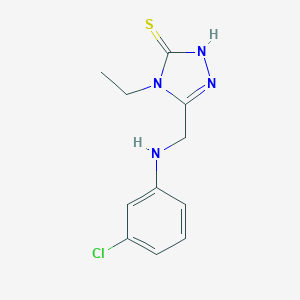 molecular formula C11H13ClN4S B417938 5-[(3-chloroanilino)methyl]-4-ethyl-4H-1,2,4-triazole-3-thiol 