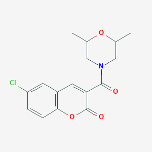 molecular formula C16H16ClNO4 B4179381 6-chloro-3-[(2,6-dimethyl-4-morpholinyl)carbonyl]-2H-chromen-2-one 