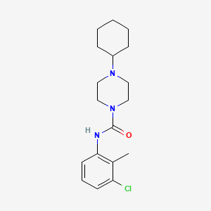 molecular formula C18H26ClN3O B4179394 N-(3-chloro-2-methylphenyl)-4-cyclohexyl-1-piperazinecarboxamide 