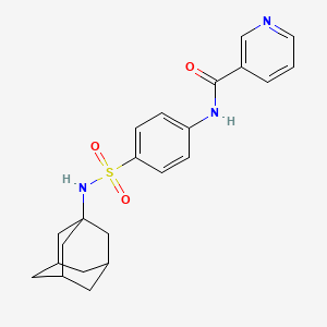 molecular formula C22H25N3O3S B4179405 N-{4-[(1-adamantylamino)sulfonyl]phenyl}nicotinamide 