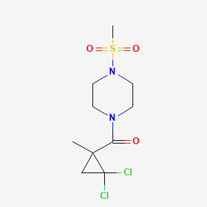 molecular formula C10H16Cl2N2O3S B4179409 1-[(2,2-dichloro-1-methylcyclopropyl)carbonyl]-4-(methylsulfonyl)piperazine 