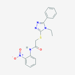 2-[(4-ethyl-5-phenyl-4H-1,2,4-triazol-3-yl)sulfanyl]-N-{2-nitrophenyl}acetamide