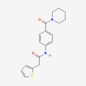 molecular formula C18H20N2O2S B4179421 N-[4-(1-piperidinylcarbonyl)phenyl]-2-(2-thienyl)acetamide 