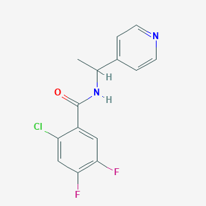 2-chloro-4,5-difluoro-N-[1-(4-pyridinyl)ethyl]benzamide