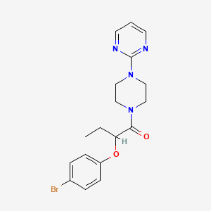 molecular formula C18H21BrN4O2 B4179440 2-{4-[2-(4-bromophenoxy)butanoyl]-1-piperazinyl}pyrimidine 