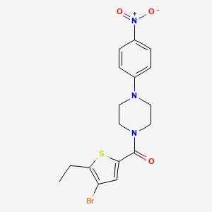 molecular formula C17H18BrN3O3S B4179446 1-[(4-bromo-5-ethyl-2-thienyl)carbonyl]-4-(4-nitrophenyl)piperazine 
