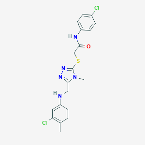 2-[(5-{[(3-chloro-4-methylphenyl)amino]methyl}-4-methyl-4H-1,2,4-triazol-3-yl)sulfanyl]-N-(4-chlorophenyl)acetamide