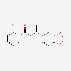 molecular formula C16H14BrNO3 B4179450 N-[1-(1,3-benzodioxol-5-yl)ethyl]-2-bromobenzamide 