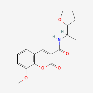 molecular formula C17H19NO5 B4179460 8-methoxy-2-oxo-N-[1-(tetrahydro-2-furanyl)ethyl]-2H-chromene-3-carboxamide 