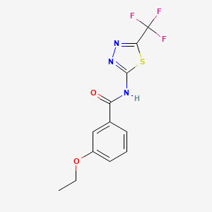 molecular formula C12H10F3N3O2S B4179464 3-ethoxy-N-[5-(trifluoromethyl)-1,3,4-thiadiazol-2-yl]benzamide 