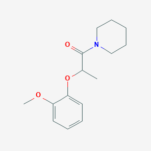 molecular formula C15H21NO3 B4179468 1-[2-(2-methoxyphenoxy)propanoyl]piperidine 